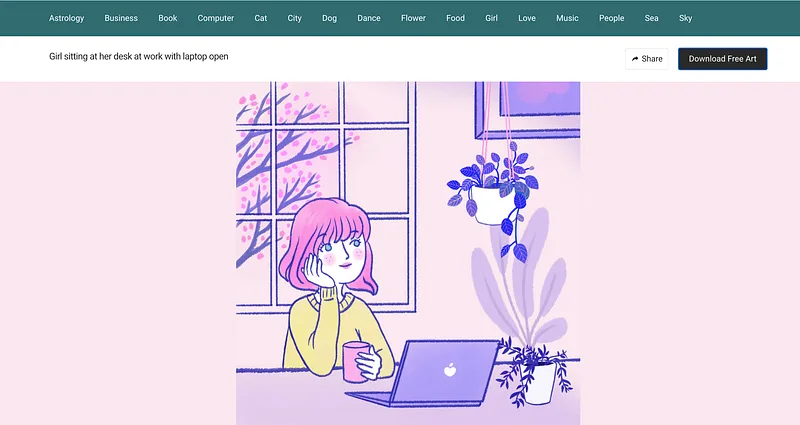 找到想下載的插圖，按下Download。