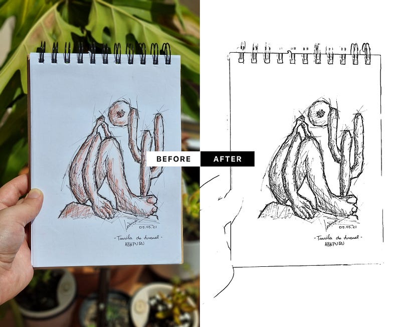 Photoshop教學-將插畫轉變成線稿